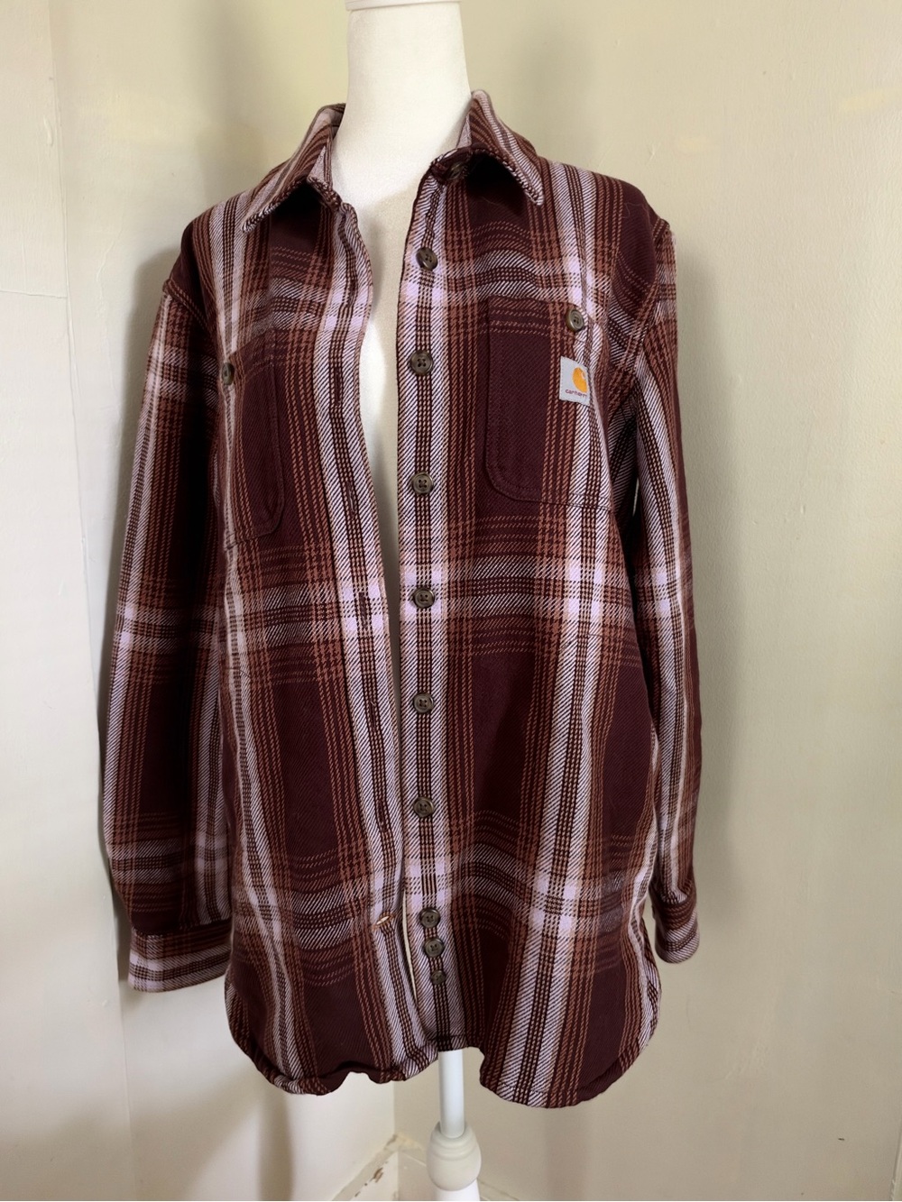 Carhartt women’s loose fit heavyweight twill overshirt shacket size S